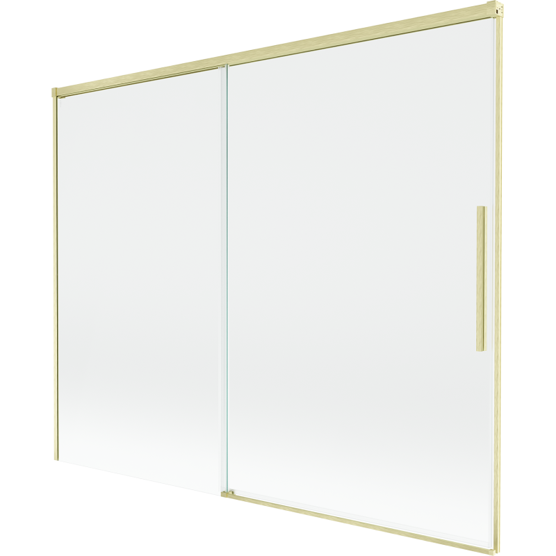 Mexen Rox parawan nawannowy 2-skrzydłowy rozsuwany 190 x 150 cm, transparent, złoty szczotkowany - 8C9-190-001-55-00