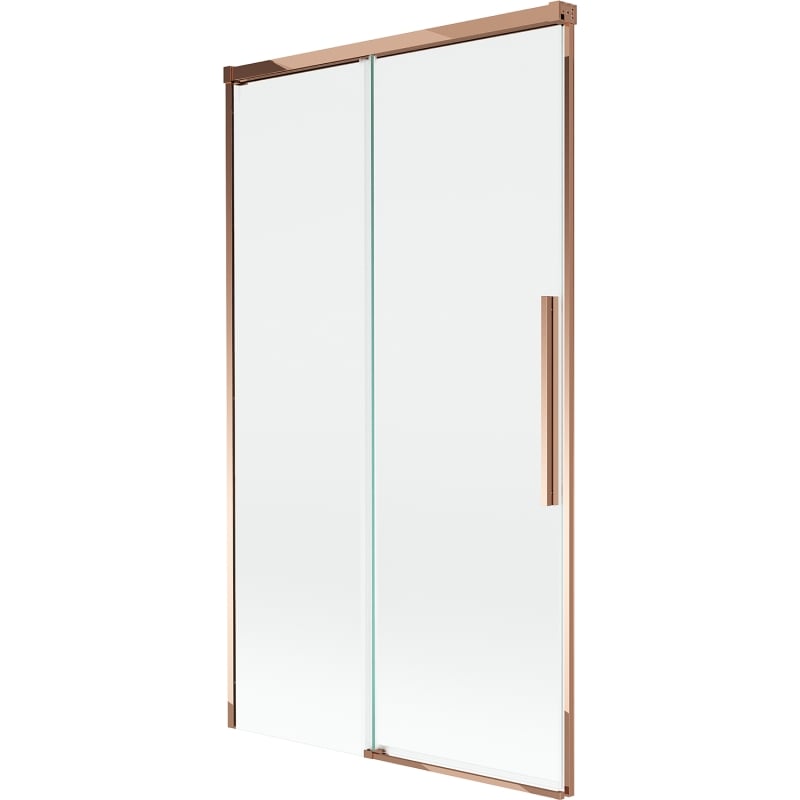 Mexen Rox parawan nawannowy 2-skrzydłowy rozsuwany 100 x 150 cm, transparent, różowe złoto - 8C9-100-001-60-00