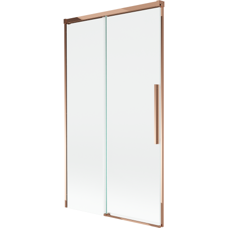 Mexen Rox parawan nawannowy 2-skrzydłowy rozsuwany 100 x 150 cm, transparent, różowe złoto - 8C9-100-001-60-00
