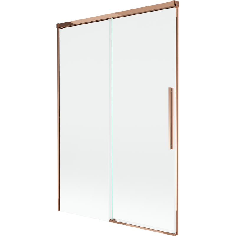 Mexen Rox parawan nawannowy 2-skrzydłowy rozsuwany 120 x 150 cm, transparent, różowe złoto - 8C9-120-001-60-00