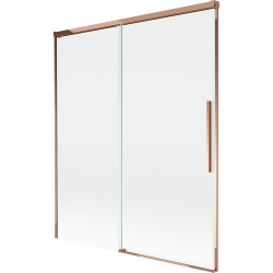 Mexen Rox parede de banheira deslizante de 2 painéis 140 x 150 cm, transparente, ouro rosa - 8C9-140-001-60-00