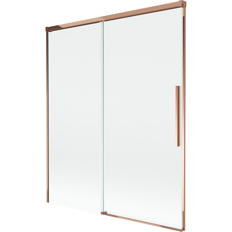Mexen Rox badwandpaneel 2-delig uitschuifbaar 140 x 150 cm, transparant, roze goud - 8C9-140-001-60-00