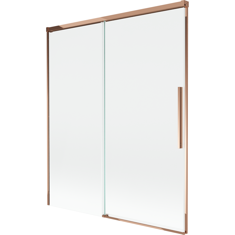 Mexen Rox mampara de baño de 2 hojas correderas 140 x 150 cm, transparente, oro rosa - 8C9-140-001-60-00