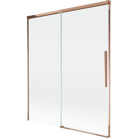 Mexen Rox parawan nawannowy 2-skrzydłowy rozsuwany 140 x 150 cm, transparent, różowe złoto - 8C9-140-001-60-00
