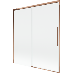 Mexen Rox parawan nawannowy 2-skrzydłowy rozsuwany 150 x 150 cm, transparent, różowe złoto - 8C9-150-001-60-00