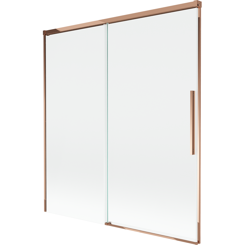 Mexen Rox paratia per vasca da bagno a 2 ante scorrevole 150 x 150 cm, trasparente, oro rosa - 8C9-150-001-60-00