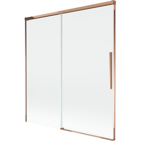 Mexen Rox parawan nawannowy 2-skrzydłowy rozsuwany 150 x 150 cm, transparent, różowe złoto - 8C9-150-001-60-00