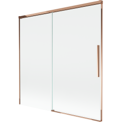 Mexen Rox 2-wing sliding bath screen 160 x 150 cm, transparent, rose gold - 8C9-160-001-60-00