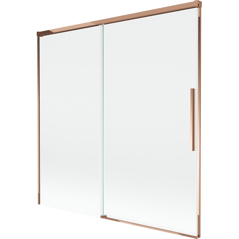 Mexen Rox 2-flügelige, verschiebbare Badewannenabtrennung 160 x 150 cm, transparent, Roségold - 8C9-160-001-60-00