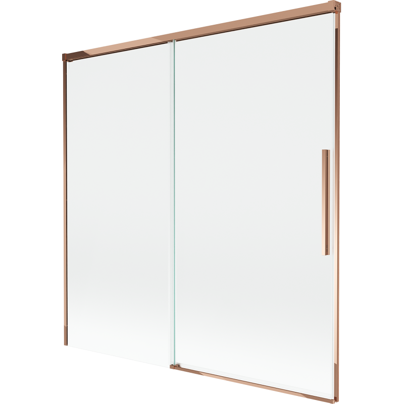 Mexen Rox parawan nawannowy 2-skrzydłowy rozsuwany 160 x 150 cm, transparent, różowe złoto - 8C9-160-001-60-00