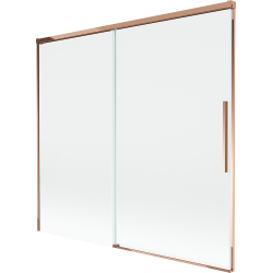 Mexen Rox paravan za kad 2-krilen drsni 170 x 150 cm, prozoren, rožnato zlato - 8C9-170-001-60-00