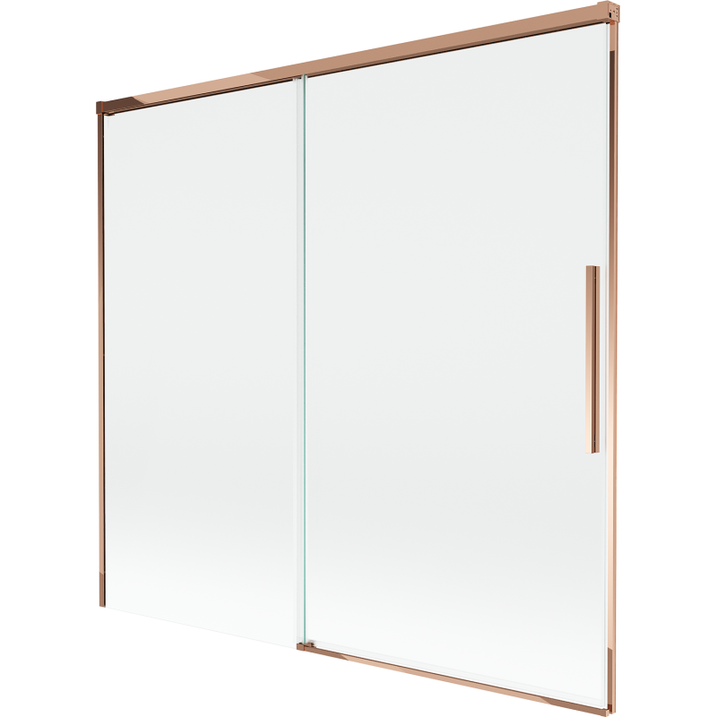 Mexen Rox Badewannenabtrennung, 2-flügelig, verschiebbar, 170 x 150 cm, transparent, Roségold - 8C9-170-001-60-00