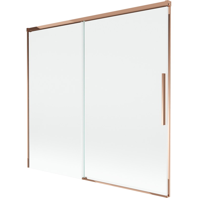 Mexen Rox tweedelige uitschuifbare badscherm 170 x 150 cm, transparant, roségoud - 8C9-170-001-60-00