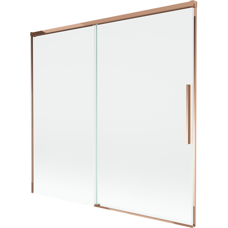 Mexen Rox paravan za kad 2-krilen drsni 170 x 150 cm, prozoren, rožnato zlato - 8C9-170-001-60-00