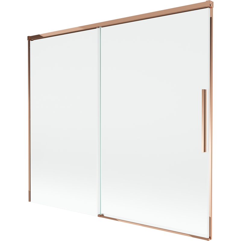 Mexen Rox Duschwand für Badewanne, 2-flügelig, verschiebbar, 180 x 150 cm, transparent, Roségold - 8C9-180-001-60-00