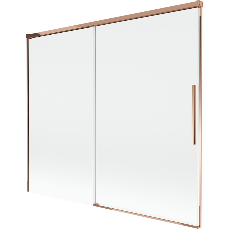 Mexen Rox paroi de baignoire à 2 volets coulissants 180 x 150 cm, transparent, or rose - 8C9-180-001-60-00
