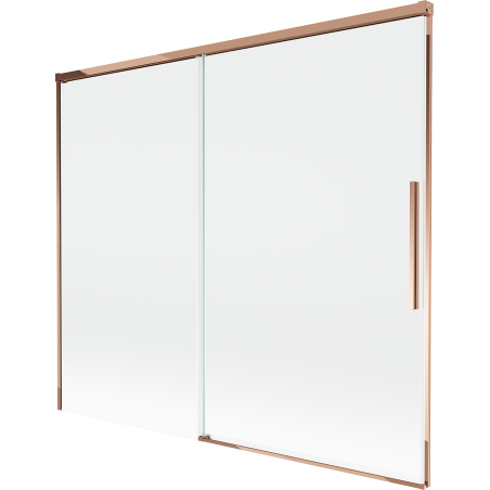 Mexen Rox Duschwand für Badewanne, 2-flügelig, verschiebbar, 180 x 150 cm, transparent, Roségold - 8C9-180-001-60-00