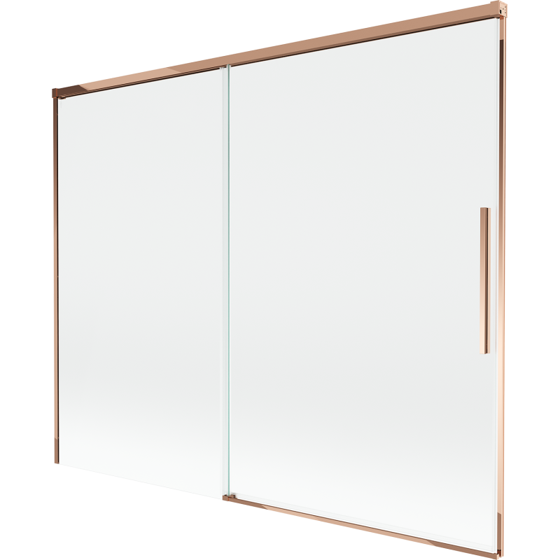 Mexen Rox Duschwand, 2-flügelig, verschiebbar, 190 x 150 cm, transparent, Roségold - 8C9-190-001-60-00