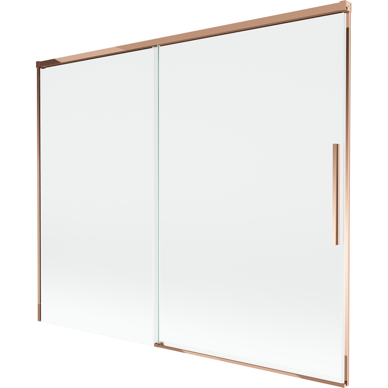 Mexen Rox parawan nawannowy 2-skrzydłowy rozsuwany 190 x 150 cm, transparent, różowe złoto - 8C9-190-001-60-00