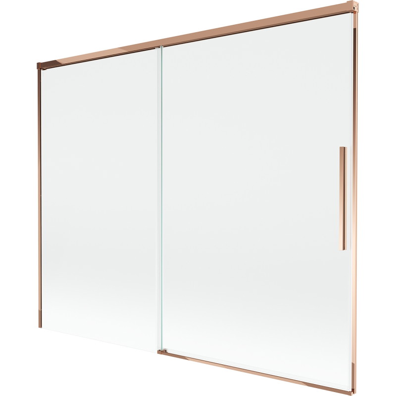 Mexen Rox tweevleugelig verschuifbaar badscherm 190 x 150 cm, transparant, roségoud - 8C9-190-001-60-00