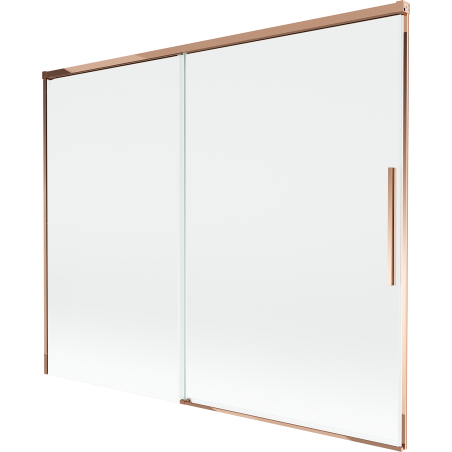 Mexen Rox Duschwand, 2-flügelig, verschiebbar, 190 x 150 cm, transparent, Roségold - 8C9-190-001-60-00