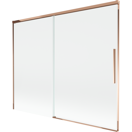 Mexen Rox parawan nawannowy 2-skrzydłowy rozsuwany 190 x 150 cm, transparent, różowe złoto - 8C9-190-001-60-00