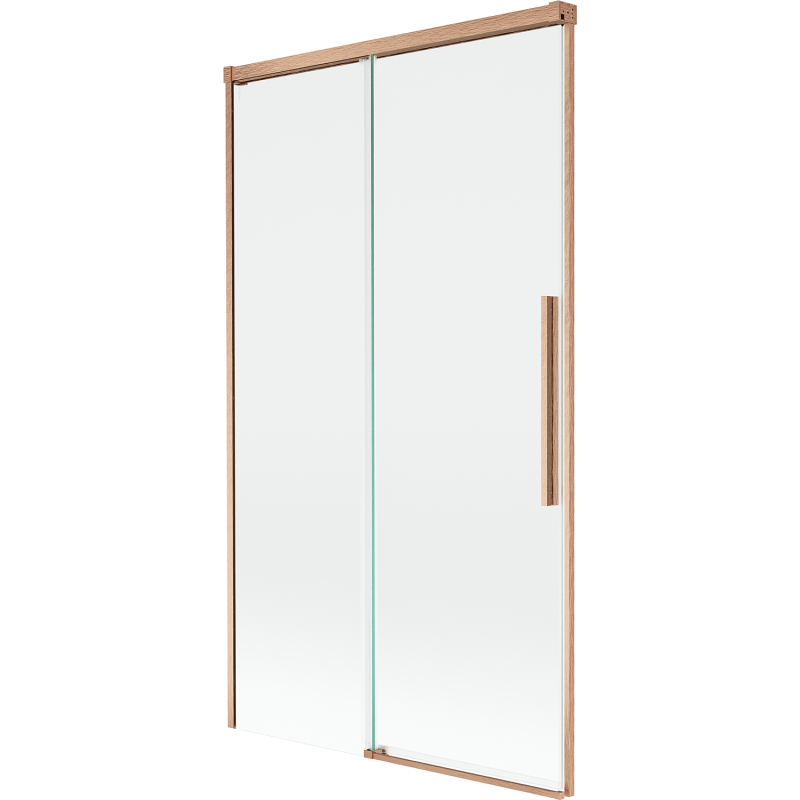 Mexen Rox Duschtrennwand, 2-teilig, verschiebbar, 100 x 150 cm, transparent, gebürstetes Kupfer - 8C9-100-001-65-00