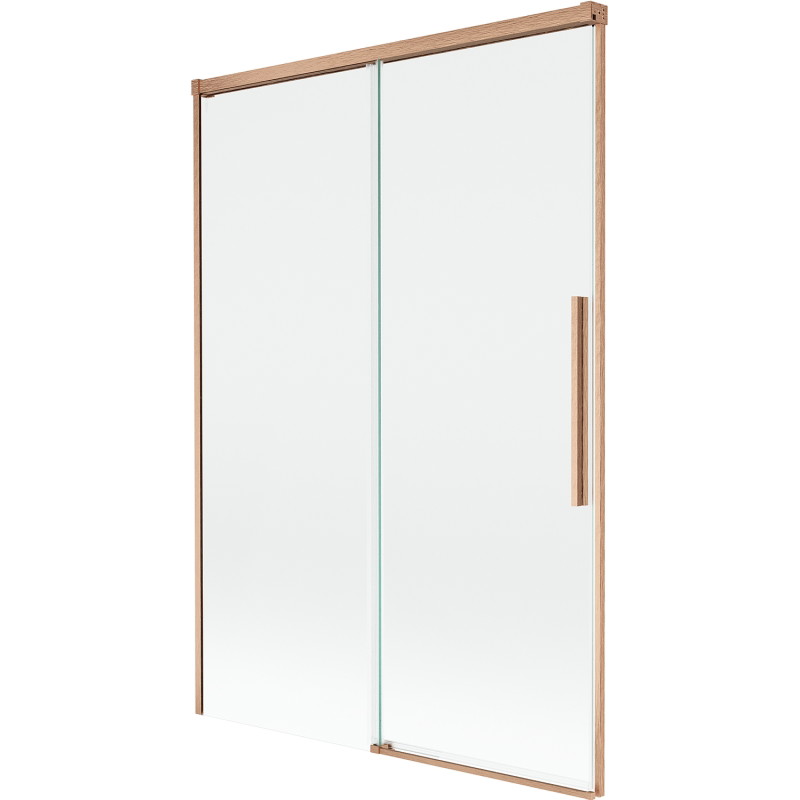 Mexen Rox 2-flügeliger Badewannenaufsatz, verschiebbar 120 x 150 cm, transparent, gebürstetes Kupfer - 8C9-120-001-65-00