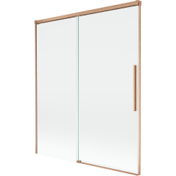 Mexen Rox paroi de baignoire à 2 panneaux coulissants 140 x 150 cm, transparent, cuivre brossé - 8C9-140-001-65-00