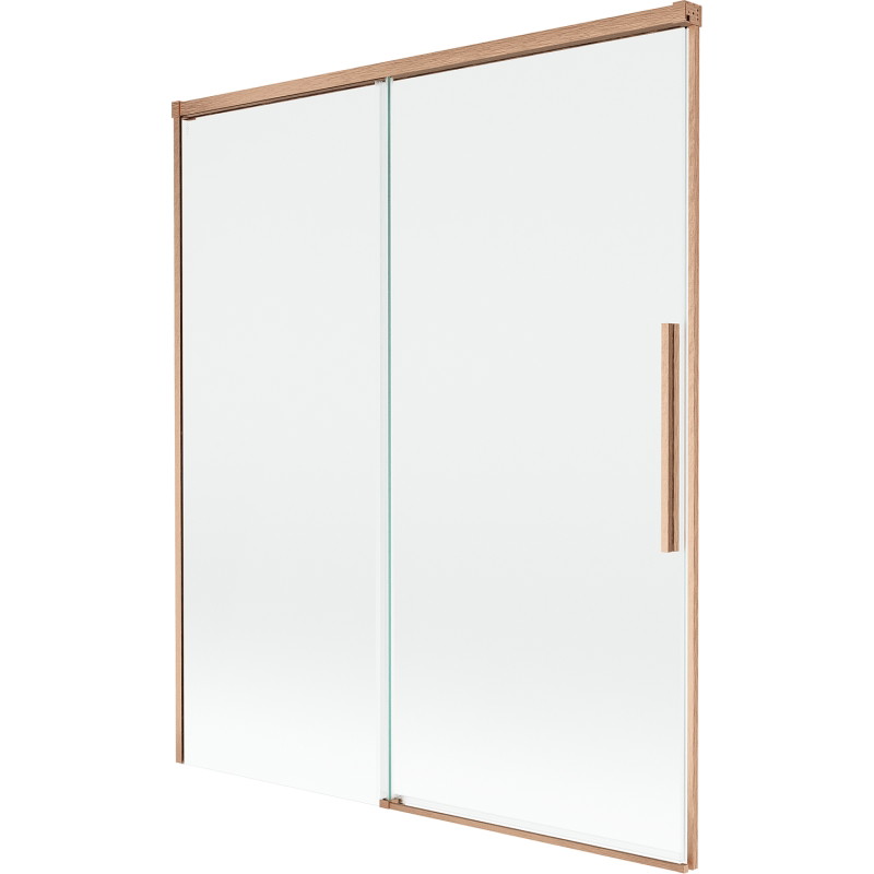 Mexen Rox 2-flügelige, verschiebbare Badewannenabtrennung 140 x 150 cm, transparent, gebürstetes Kupfer - 8C9-140-001-65-00