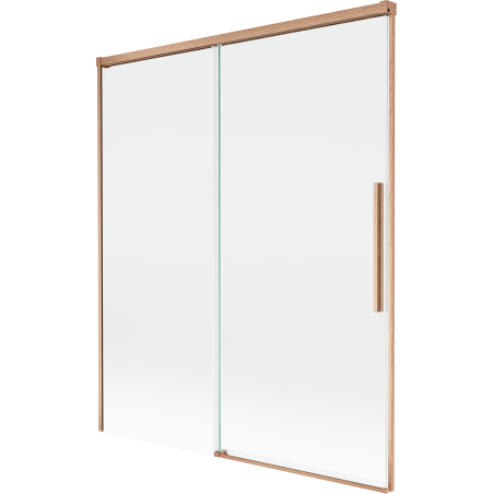 Mexen Rox 2-flügelige Duschwand 140 x 150 cm, transparent, gebürstetes Kupfer - 8C9-140-001-65-00