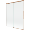 Mexen Rox 2-delige uitschuifbare badwand 140 x 150 cm, transparant, geborsteld koper - 8C9-140-001-65-00