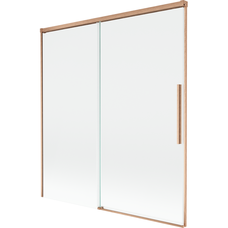 Mexen Rox paratia doccia 2 ante scorrevoli 150 x 150 cm, trasparente, rame spazzolato - 8C9-150-001-65-00