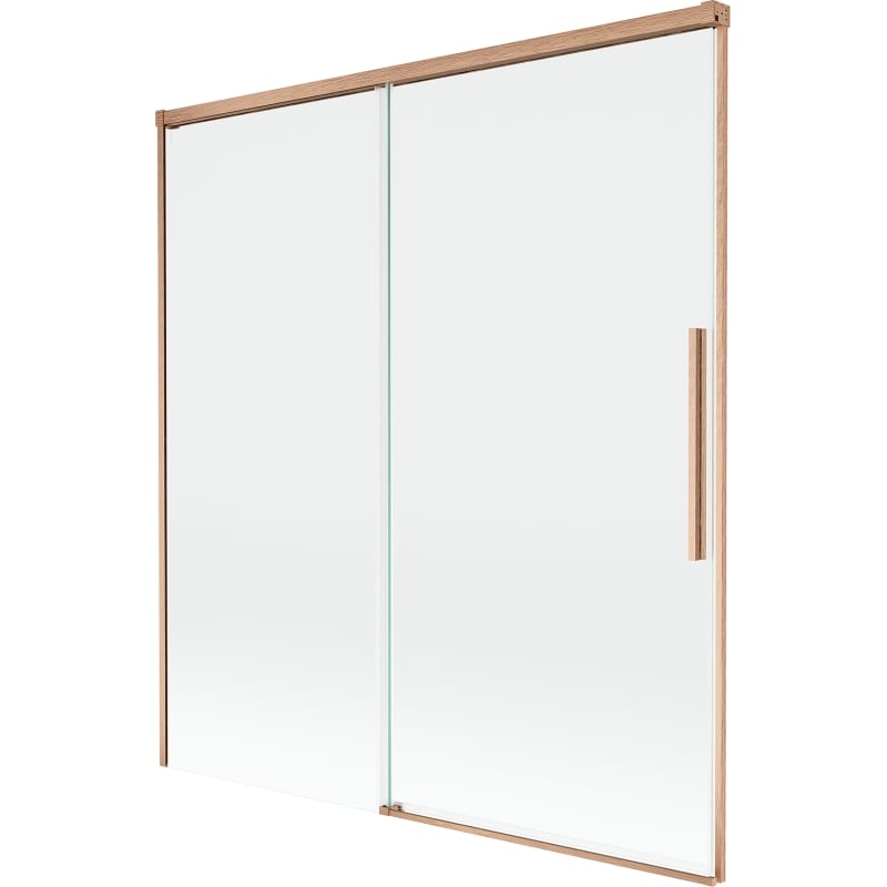 Mexen Rox parawan nawannowy 2-skrzydłowy rozsuwany 150 x 150 cm, transparent, miedź szczotkowana - 8C9-150-001-65-00