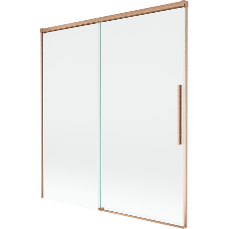 Mexen Rox Duschwand, 2-flügelig, verschiebbar, 150 x 150 cm, transparent, gebürstetes Kupfer - 8C9-150-001-65-00