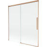 Mexen Rox Duschwand, 2-flügelig, verschiebbar, 150 x 150 cm, transparent, gebürstetes Kupfer - 8C9-150-001-65-00