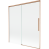 Mexen Rox parawan nawannowy 2-skrzydłowy rozsuwany 150 x 150 cm, transparent, miedź szczotkowana - 8C9-150-001-65-00