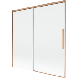Mexen Rox zweiflügelige, verschiebbare Badewannenabtrennung 160 x 150 cm, transparent, gebürstetes Kupfer - 8C9-160-001-65-00