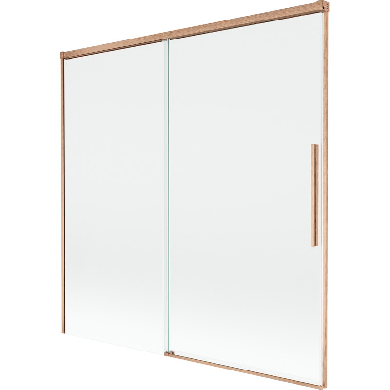 Mexen Rox pare-douche de baignoire à 2 volets coulissants 160 x 150 cm, transparent, cuivre brossé - 8C9-160-001-65-00