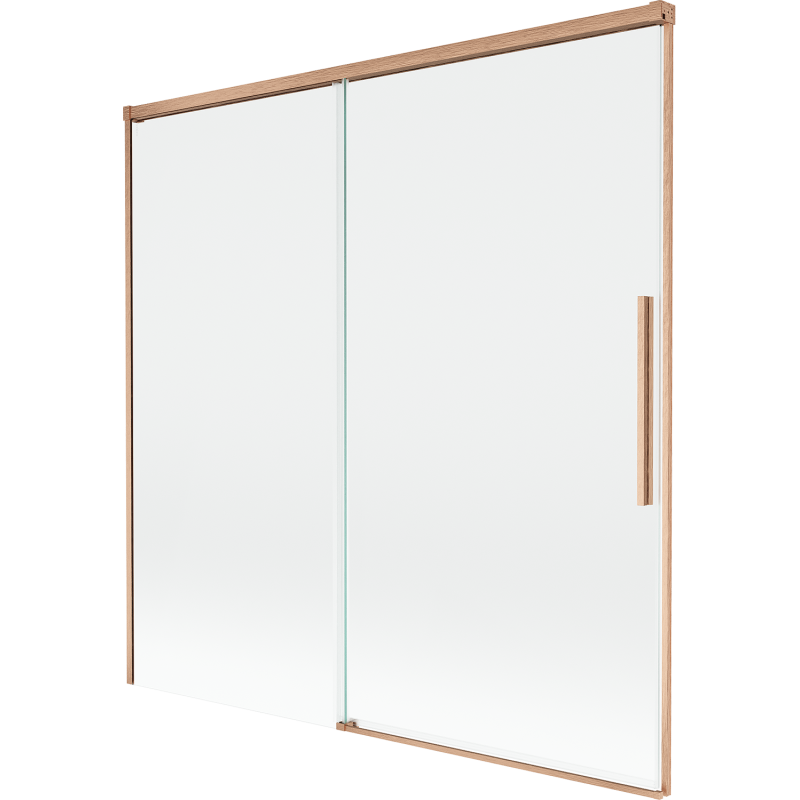 Mexen Rox paroi de douche à 2 volets coulissants 160 x 150 cm, transparent, cuivre brossé - 8C9-160-001-65-00