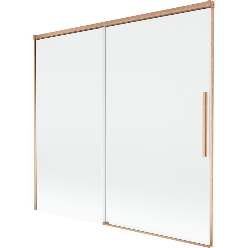 Mexen Rox 2-flügelige, ausziehbare Badewannenabtrennung 170 x 150 cm, transparent, gebürstetes Kupfer - 8C9-170-001-65-00