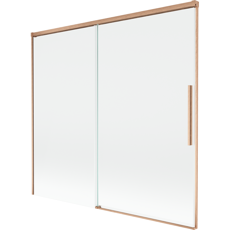 Mexen Rox paroi de baignoire à 2 battants coulissants 170 x 150 cm, transparent, cuivre brossé - 8C9-170-001-65-00