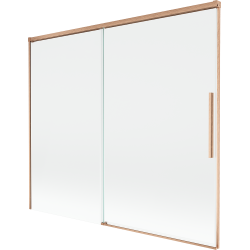 Mexen Rox painel de banho 2-partes deslizante 180 x 150 cm, transparente, cobre escovado - 8C9-180-001-65-00