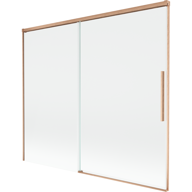 Mexen Rox Duschabtrennung 2-flügelig, verschiebbar 180 x 150 cm, transparent, gebürstetes Kupfer - 8C9-180-001-65-00