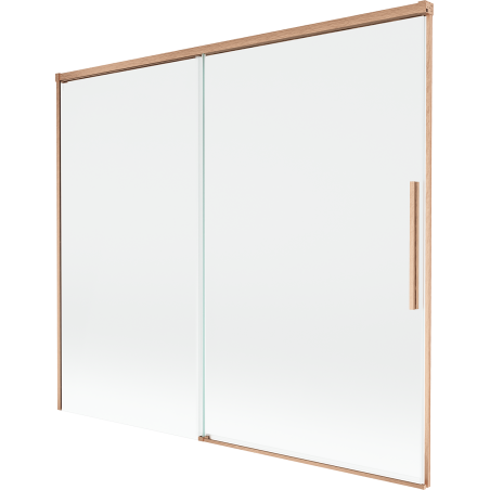 Mexen Rox tweedelige uitschuifbare badwand 180 x 150 cm, transparant, geborsteld koper - 8C9-180-001-65-00