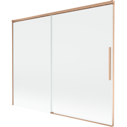 Mexen Rox klizni paravan za kadu s kliznim vratima, 2-krilni, 190 x 150 cm, proziran, brušena bakrena - 8C9-190-001-65-00