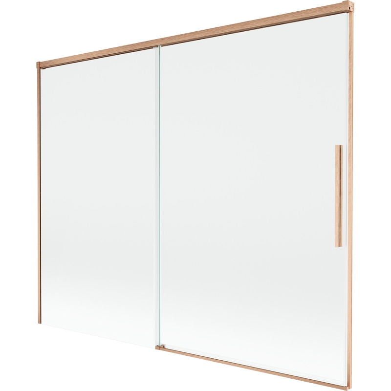 Mexen Rox 2-flügelige Badewannenabtrennung, 190 x 150 cm, transparent, gebürstetes Kupfer - 8C9-190-001-65-00