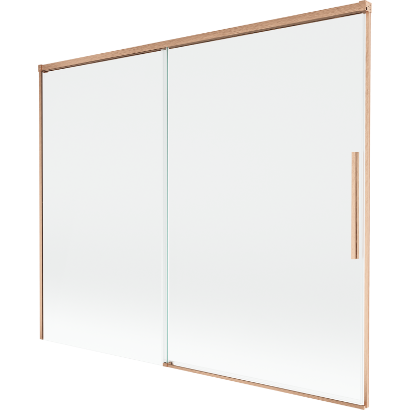 Mexen Rox Duschabtrennung 2-teilig verschiebbar 190 x 150 cm, transparent, gebürstetes Kupfer - 8C9-190-001-65-00