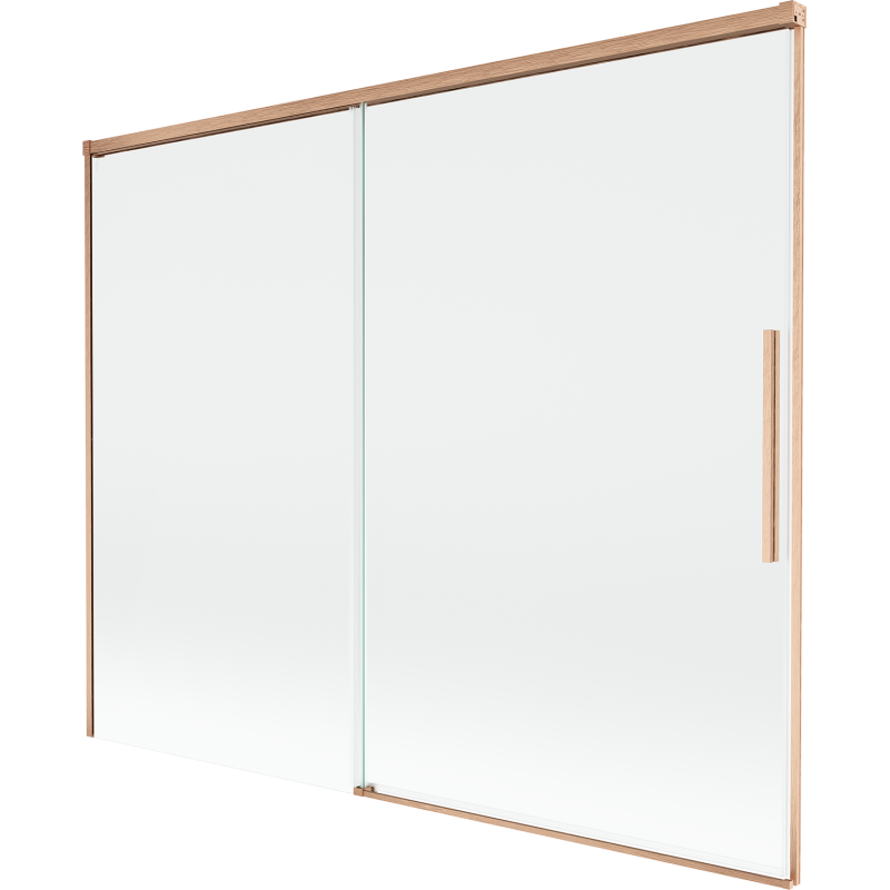 Mexen Rox parawan nawannowy 2-skrzydłowy rozsuwany 190 x 150 cm, transparent, miedź szczotkowana - 8C9-190-001-65-00