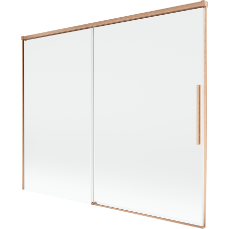 Mexen Rox Duschabtrennung 2-teilig verschiebbar 190 x 150 cm, transparent, gebürstetes Kupfer - 8C9-190-001-65-00